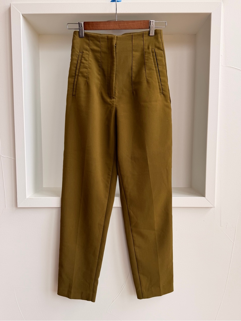 Zara Olive Green Tailored Chinos